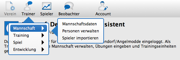 Torwurf: Trainer - Mannschaft