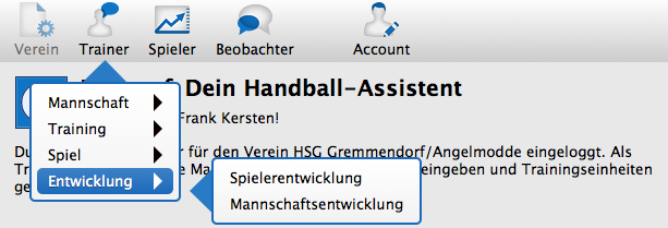Torwurf: Trainer - Spieler- und Mannschaftsentwicklung
